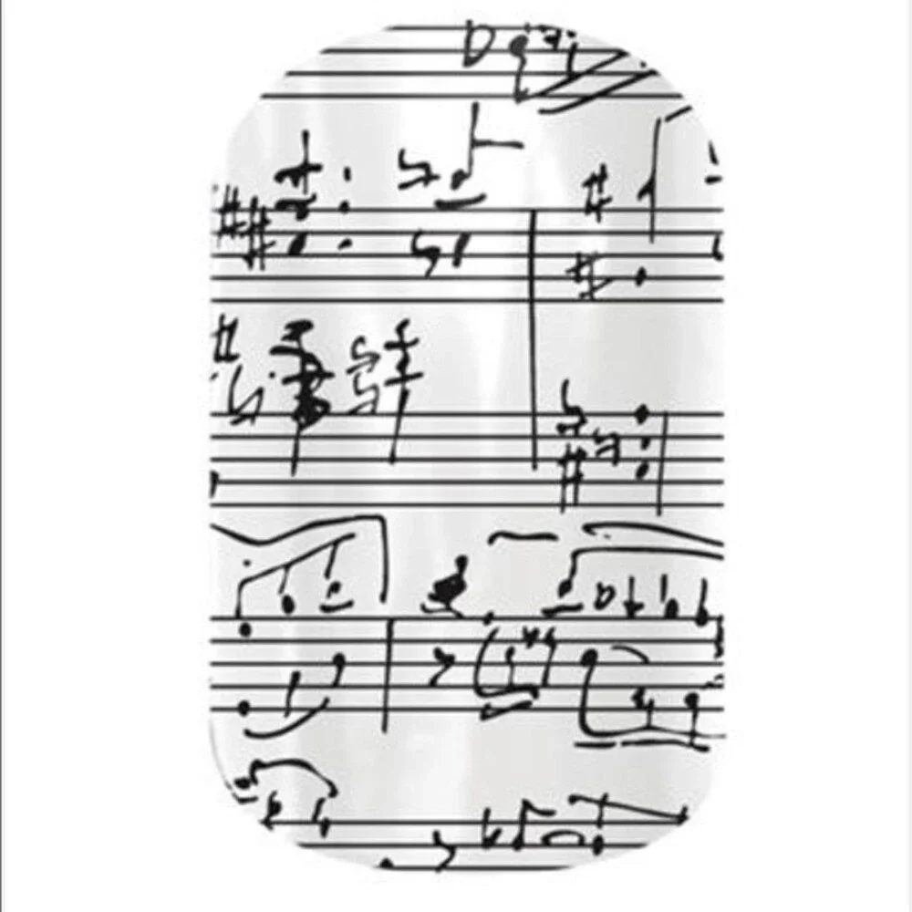 Jamberry Nails New Vinyl Sheet Heat Pressure Activated Wraps Music Notes Design